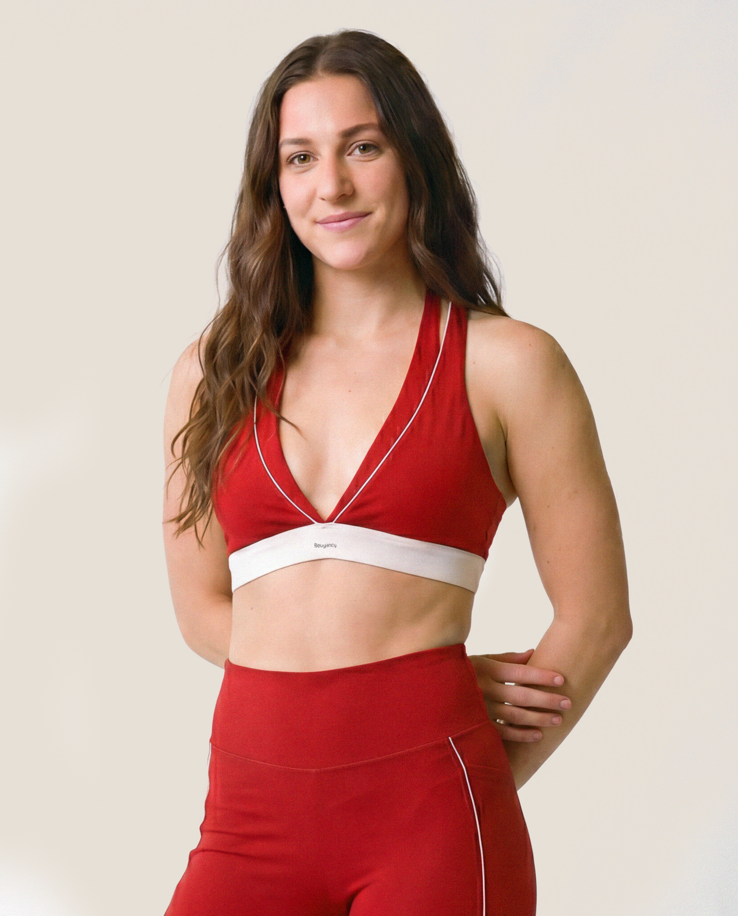 Double Take Sports Bra in Bold Red