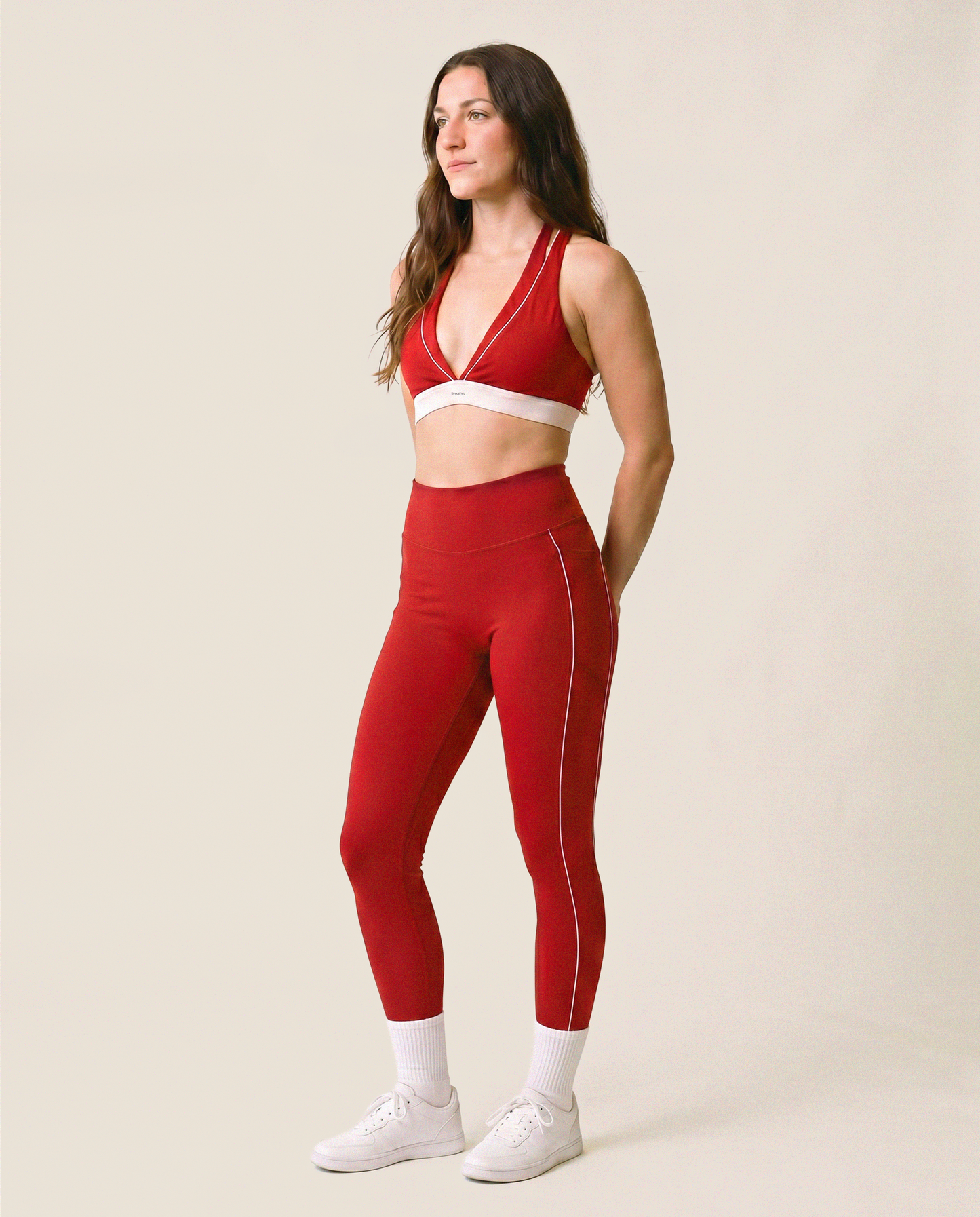 Double Take Leggings in Bold Red
