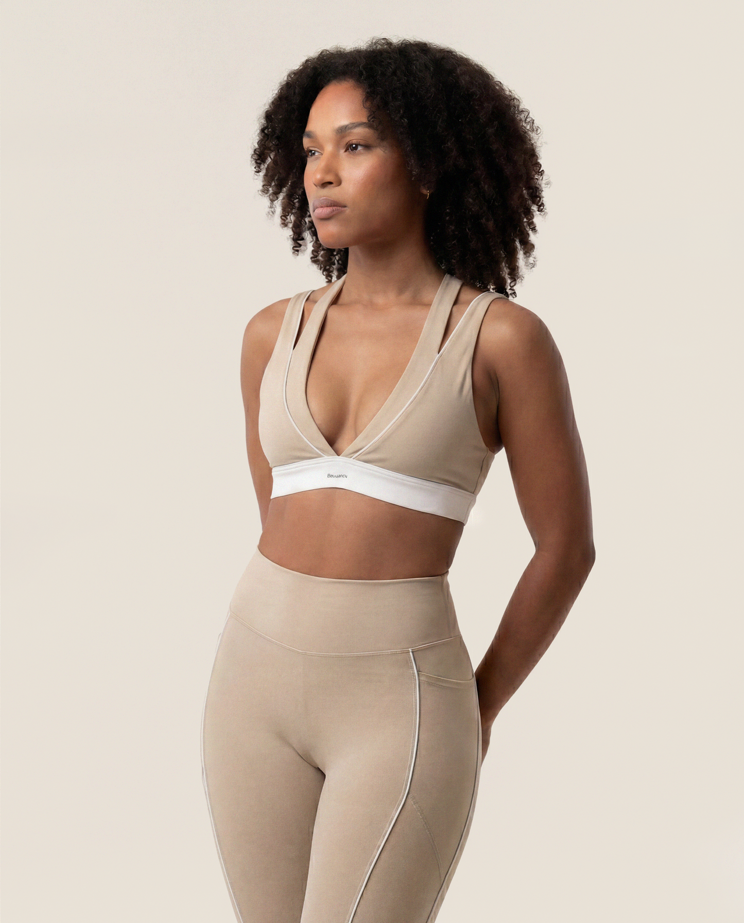 Double Take Sports Bra in Coconut Cream