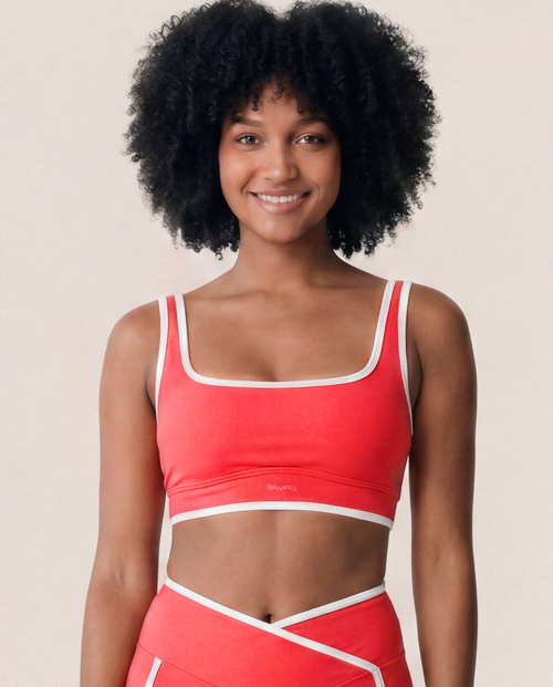 Load image 1 in gallery view. Energy Sports Bra in Sunset Coral