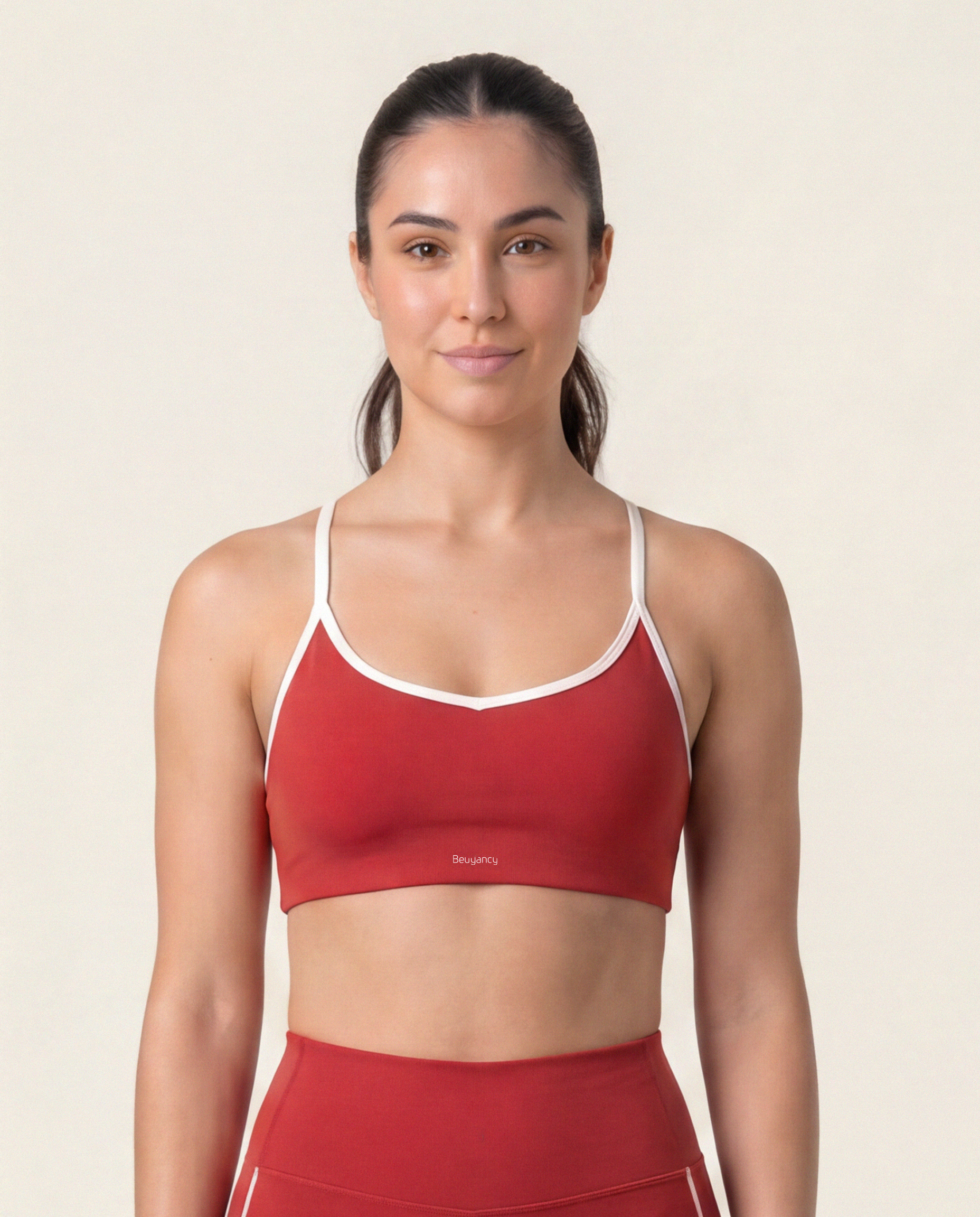 Flow Sports Bra in Cherry Red
