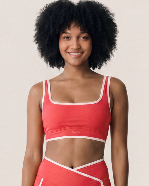 Load image 1 in gallery view. Energy Sports Bra in Sunset Coral