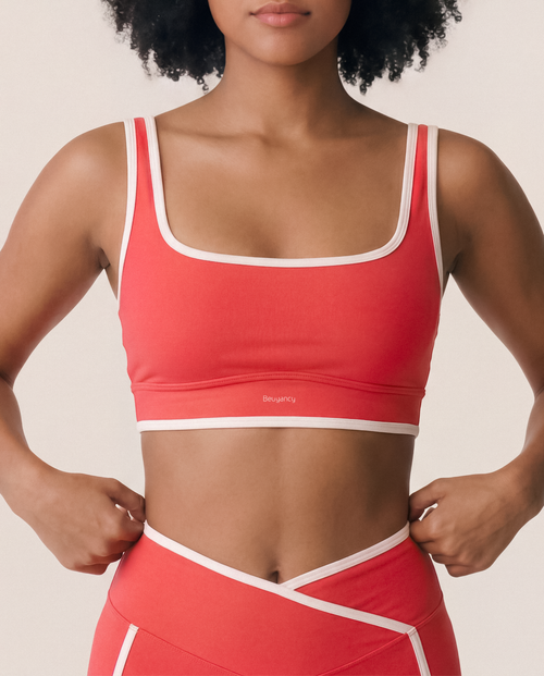 Load image 1 in gallery view. Energy Sports Bra in Sunset Coral