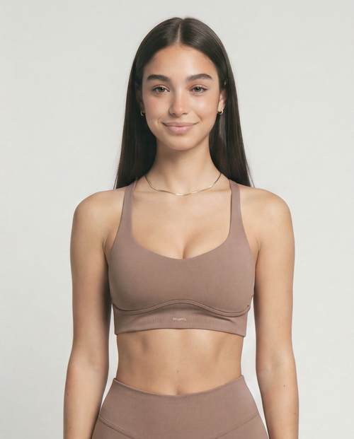 Load image 1 in gallery view. Sculpt Bra in Sandstone