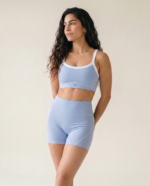 Load image 1 in gallery view. Serena Sports Bra in Sky Blue
