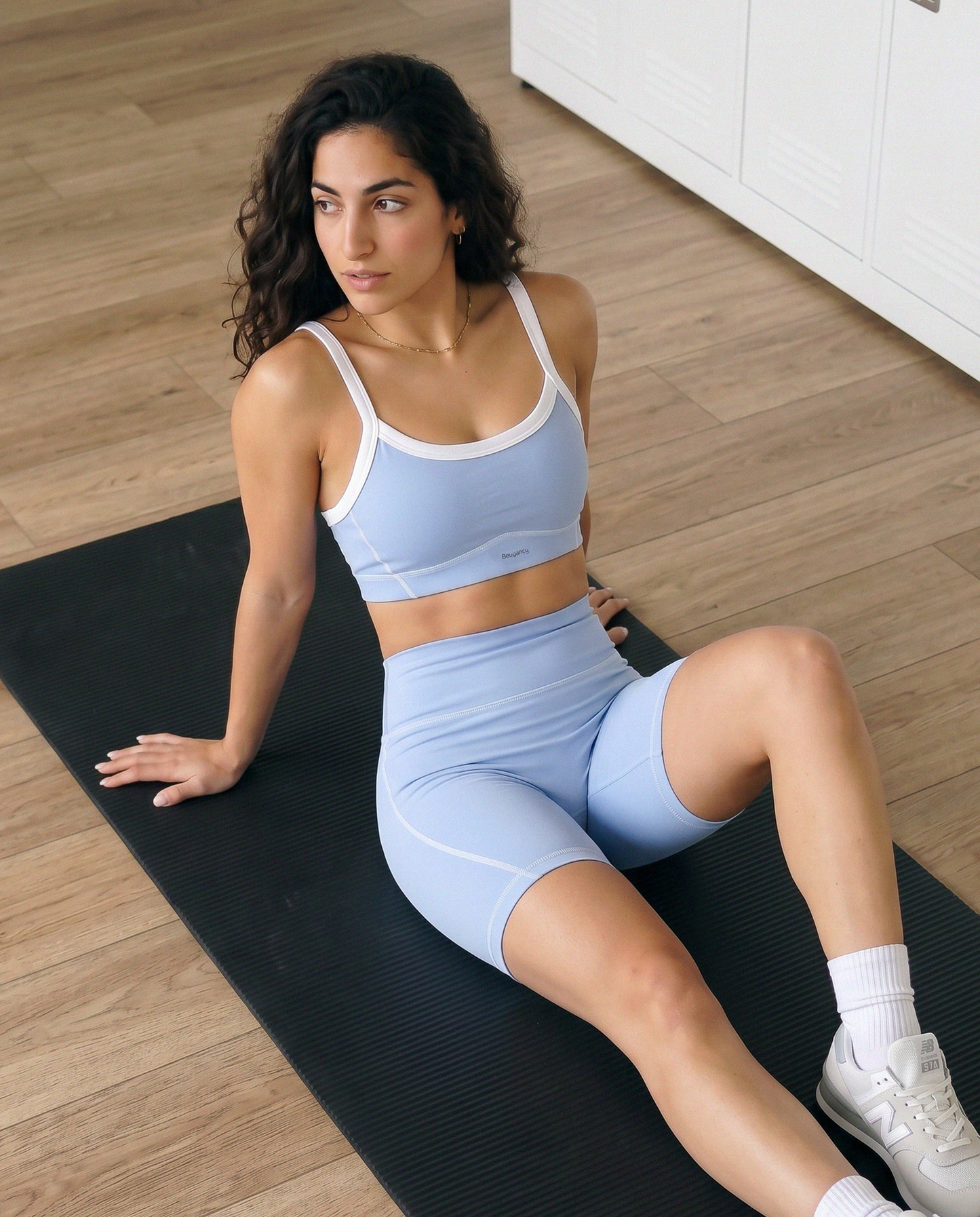 Serena Sports Bra in Sky Blue