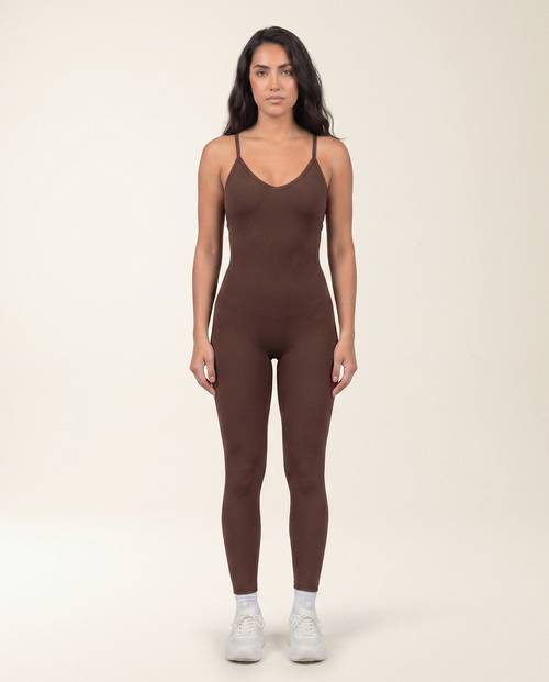 Load image 1 in gallery view. Venus Bodysuit in Chocolate Brown