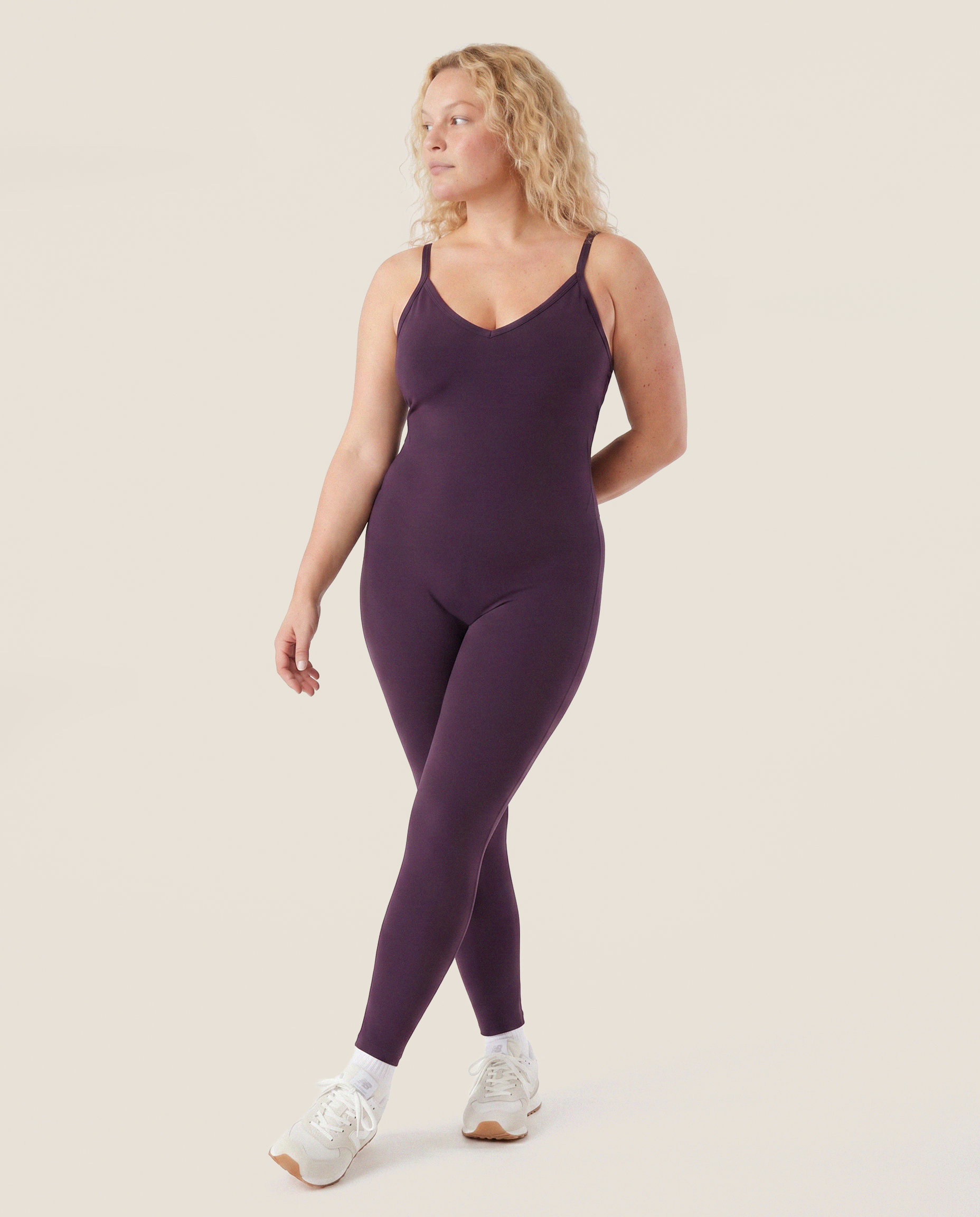 Venus Body Suit in Plum Wine
