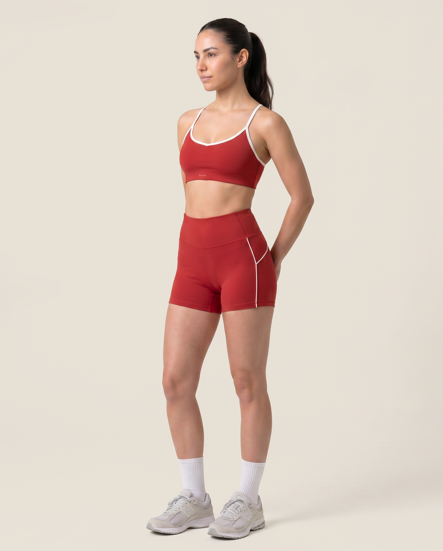 Flow Sports Bra in Cherry Red
